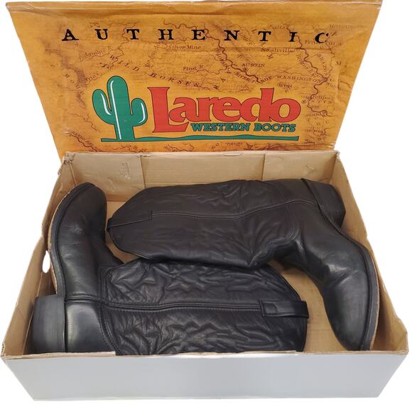 Laredo Other - Mens Laredo Black Leather Western Boots Cowboy Size 11 Style 6691